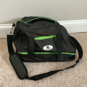 Kappa Black Duffel Bag with Green Trim